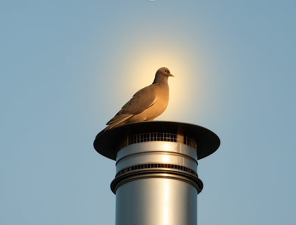 Mouette sur cheminée